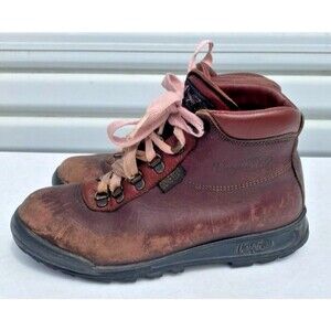 Vasque Hiking Boots Women's 7.5 M Burgundy VTG Leather Skywalk Gore-Tex, Italy
